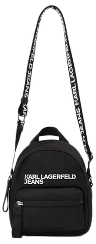 KARL LAGERFELD JEANS, Women's, Essential Nylon Mini Back Pack Crossbody, Black, One size