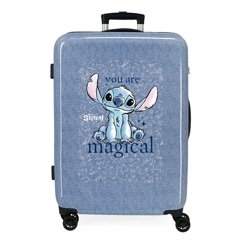 Joumma Disney Stitch You are Magical Medium Suitcase Blue 46x65x23 cm Rigid 3 kg Combination Lock Side ABS 3 kg 56LExtensible, Blue, One Size, Medium Suitcase