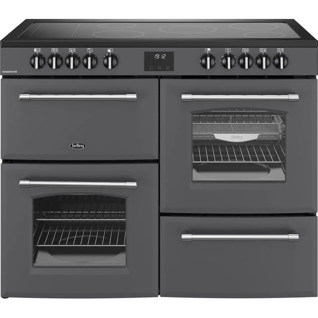 Belling Farmhouse 110E 110cm Electric Range Cooker with Ceramic Hob - Anthracite - A/A Rated