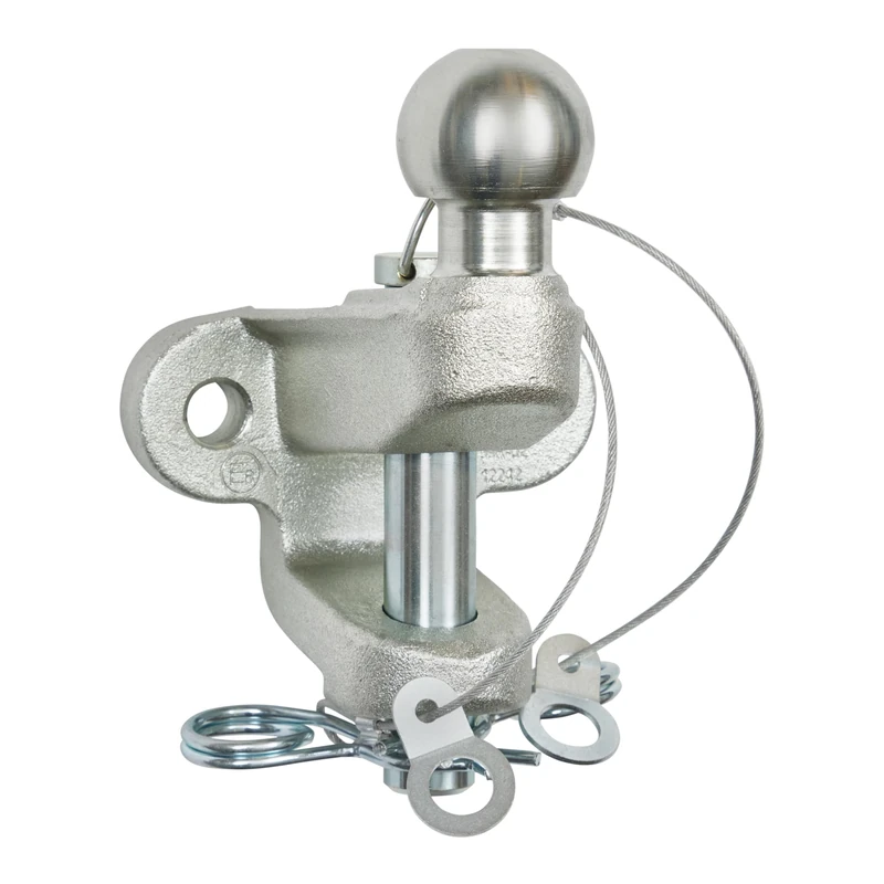 RING Heavy Duty Ball & Pin Silver Tow Ball for Two Bolt Fixing Tow Bar Brackets - E-Approved Mechanical Coupling