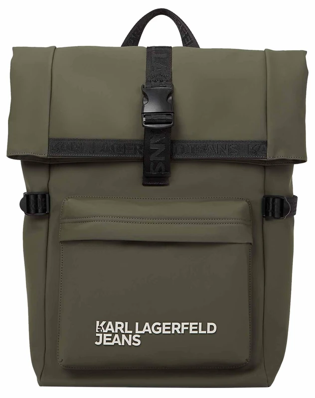 KARL LAGERFELD JEANS, Men's, Coated Pu Backpack, Green, One size