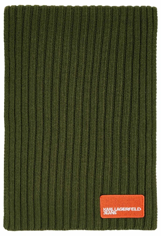 KARL LAGERFELD JEANS, Men's, Patch Logo Scarf, Green, One size