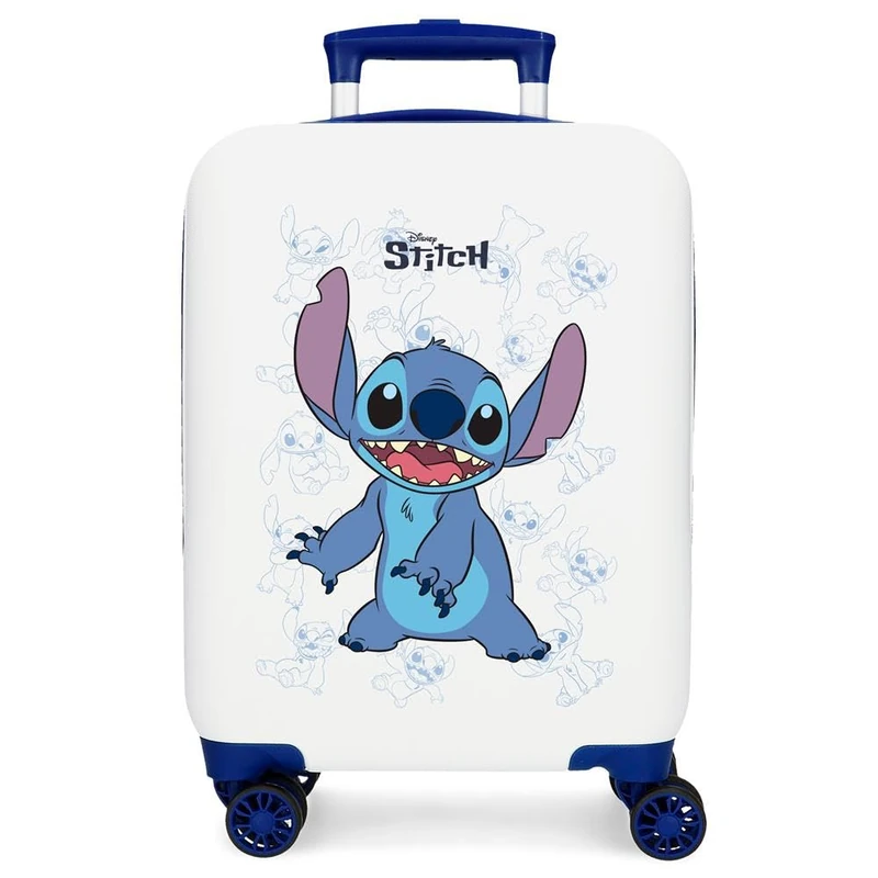 Joumma Disney Happy Stitch Cabin Suitcase White 33 x 50 x 20 cm Rigid 2 kg Combination Lock Side ABS 2 kg 33L Hand Luggage, White, One Size, Cabin Suitcase