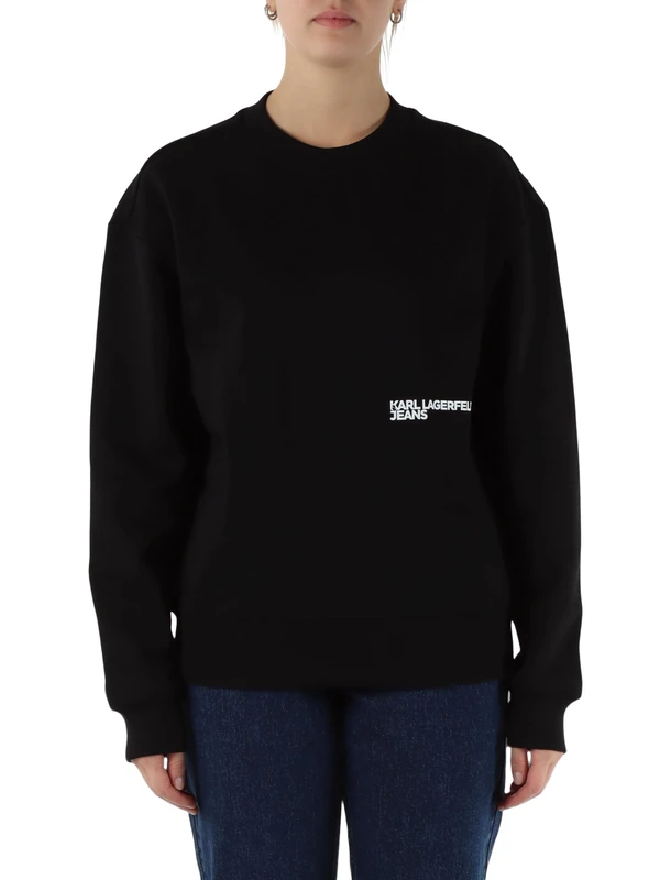 KARL LAGERFELD JEANS, Women's, Relaxed Karlism Sweat, Relaxed Fit, Black, XL