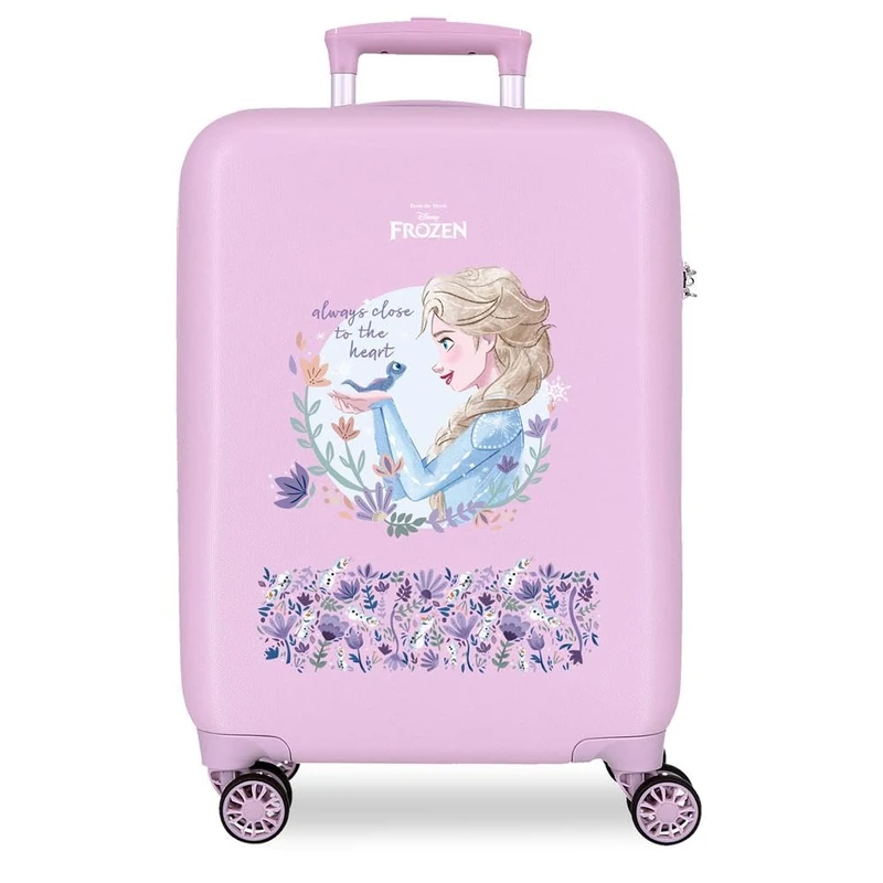 Joumma Disney Close to The Heart Frozen Cabin Suitcase Purple 38 x 55 x 20 cm Rigid 2 kg Combination Lock Side ABS 2 kg 35L Hand Luggage, Berry, One Size, Cabin Suitcase