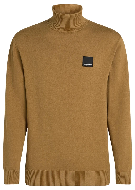 KARL LAGERFELD JEANS, Men's, Regular Roll-Neck Sweater, Regular Fit, Brown, M