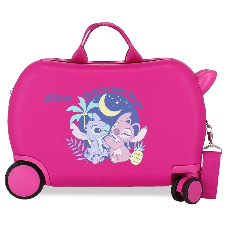 Disney Adorable Stitch Moods Cabin Suitcase Hard ABS Side Combination Lock 4 Wheels Double Luggage Hand Luggage, in The Moon, One Size, Children's Suitcase