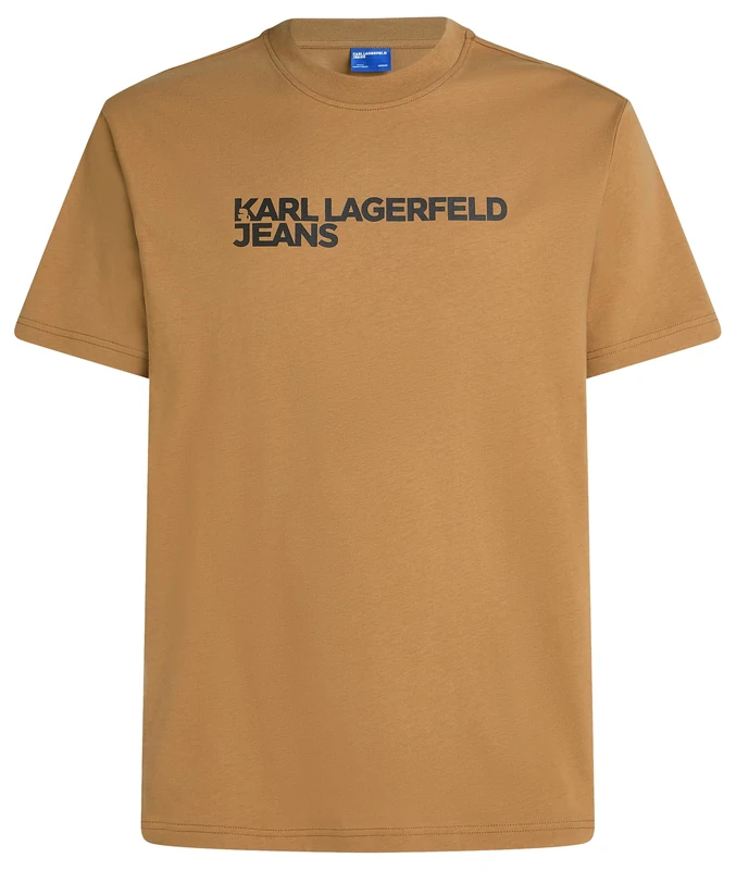 KARL LAGERFELD JEANS, Men's, Regular Short Sleeve Essential Logo Tee, Regular Fit, Brown, XL