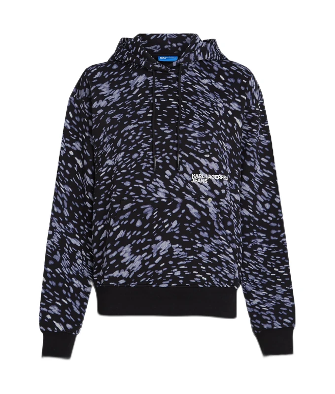 KARL LAGERFELD JEANS, Women's, Relaxed All Over Print Lights Hoodie, Relaxed Fit, Multicolor, M