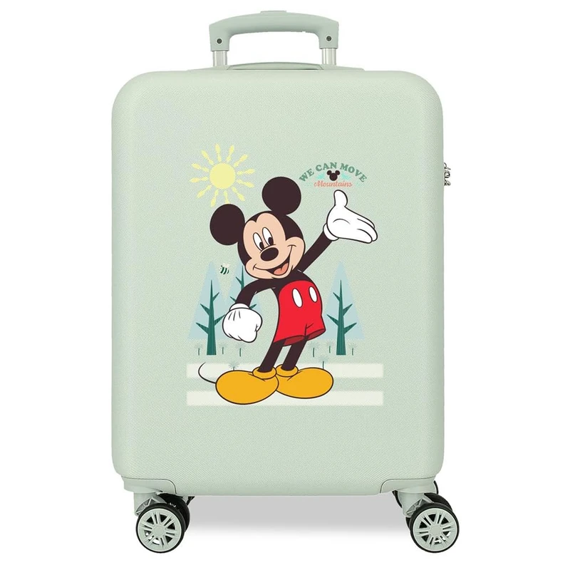 Joumma Disney Mickey Mountains Cabin Suitcase Green 38 x 55 x 20 cm Rigid 2 kg Combination Lock Side ABS 2 kg 35L Hand Luggage, Green, One Size, Cabin Suitcase