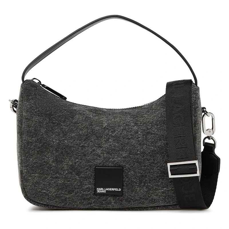 KARL LAGERFELD JEANS, Women's, Box Logo Soft Mini Hobo, Black, One size