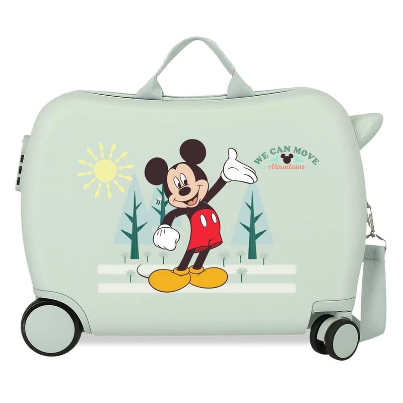 Joumma Disney Mickey & Minnie Children's Suitcase Green 50 x 38 x 20 cm Rigid 1.8 kg Combination Lock Side ABS 1.8 kg 38L Hand Luggage, Green, One Size, Children's Suitcase