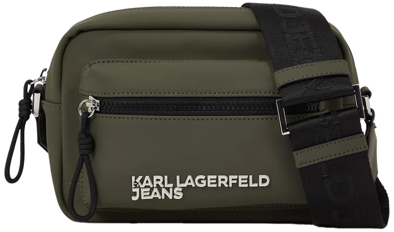 KARL LAGERFELD JEANS, Men's, Coated Pu Ew Crossbody, Green, One size
