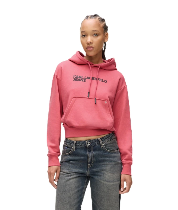 KARL LAGERFELD JEANS, Women's, Essentail Logo Hoddie, Regular Fit, Pink, XS