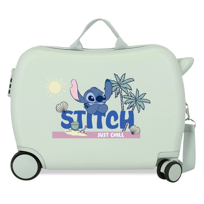 Disney Joumma Stitch Just Chill Children's Suitcase Green 50 x 38 x 20 cm Rigid 1.8 kg Combination Lock Side ABS 1.8 kg 38L Hand Luggage, Green, One Size, Children's Suitcase