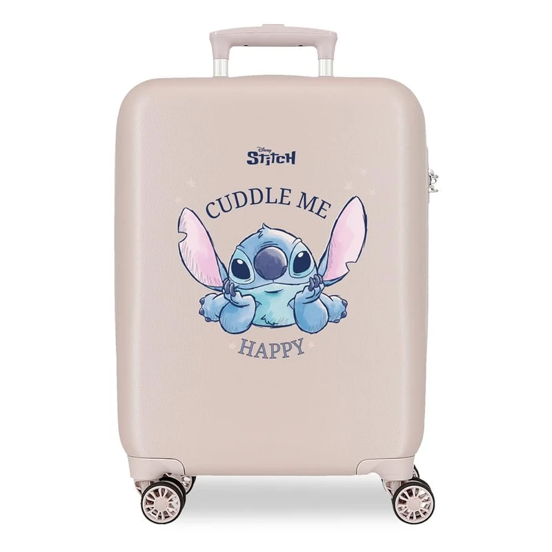 Disney Joumma Stitch Cuddle Me Happy Cabin Suitcase, 0.38 x 55 x 20 cm, Rigid, 2 kg, 2 kg, 35 L, Cabin Case, Beige, Talla única, Beige, Standard Size, Cabin case