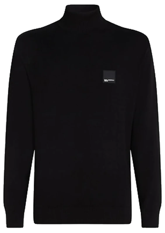 KARL LAGERFELD JEANS, Men's, Regular Roll-Neck Sweater, Regular Fit, Black, XL