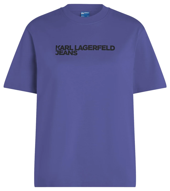 KARL LAGERFELD JEANS, Women's, Regular Short Sleeve Essential Logo Tee, Regular Fit, Blue, L