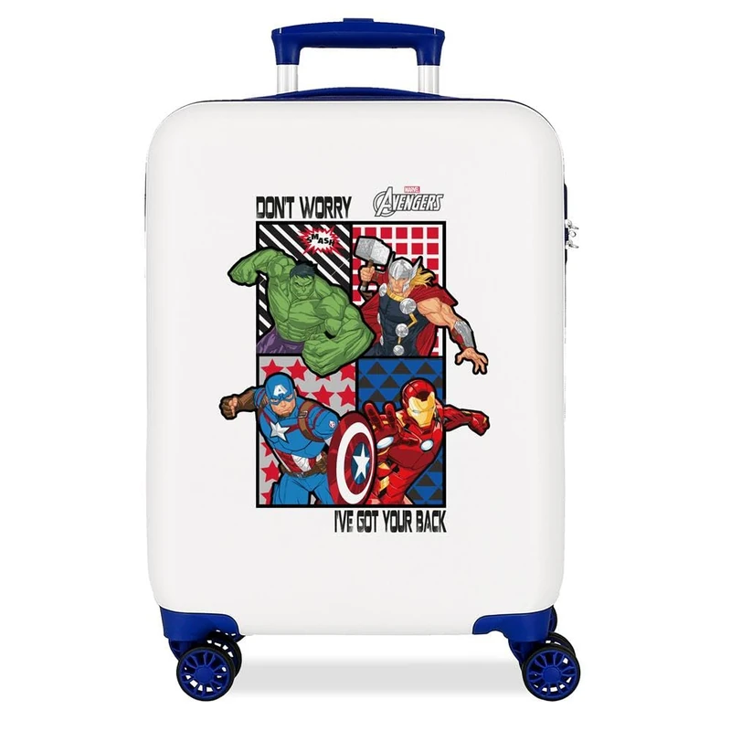 Joumma Marvel All Avengers Cabin Suitcase White 38 x 55 x 20 cm Rigid 2 kg Combination Lock Side ABS 2 kg 35L Hand Luggage, White, One Size, Cabin Suitcase