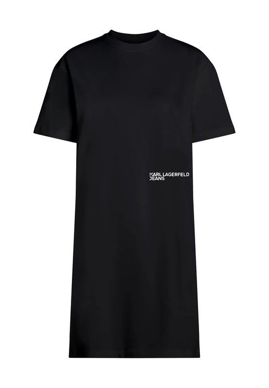 KARL LAGERFELD JEANS, Women's, Karlism Tee Dress, Regular Fit, Black, S