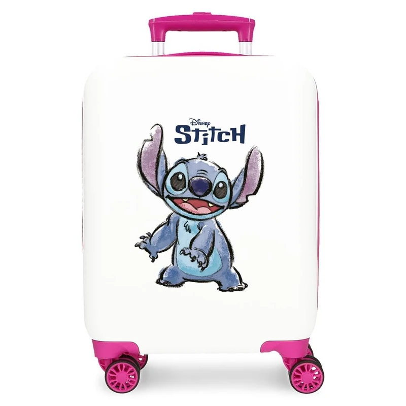 Disney Joumma Adorable Stitch Cabin Suitcase White 33 x 50 x 20 cm Rigid 2 kg Combination Lock Side ABS 2 kg 33L Hand Luggage, White, One Size, Cabin Suitcase