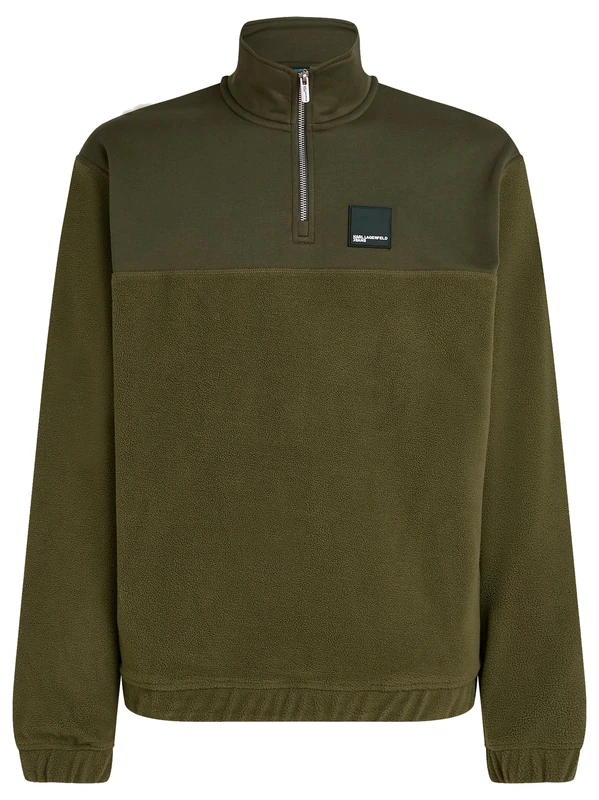 KARL LAGERFELD JEANS, Men's, Polar Fleece Zip Sweat, Regular Fit, Green, XL - Image 1