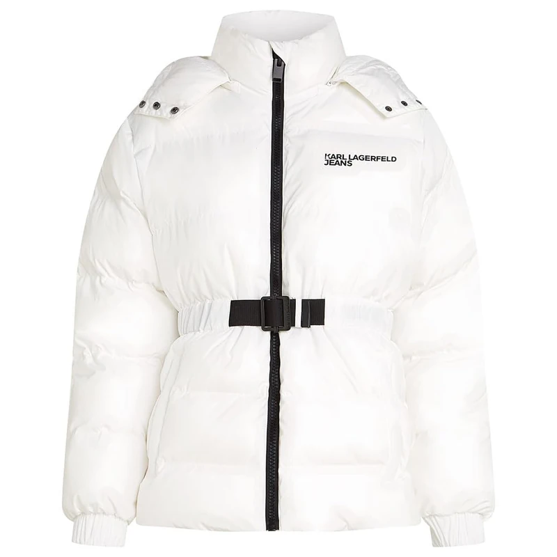 KARL LAGERFELD JEANS, Women's, Belted Puffer, Regular Fit, White, XL