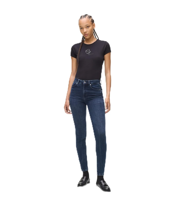 KARL LAGERFELD JEANS, Women's, High Rise Skinny Denim, Skinny Leg, Blue, 2530