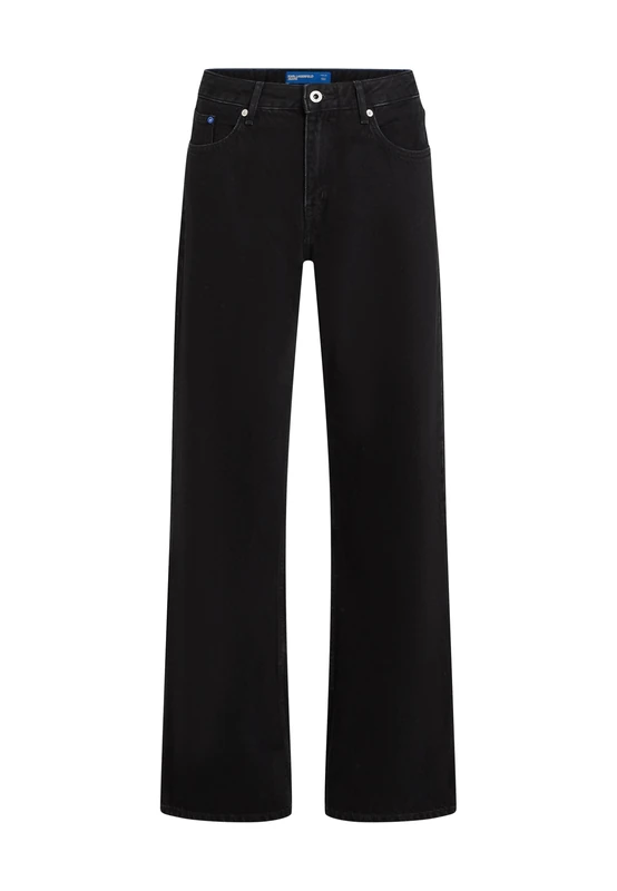 KARL LAGERFELD JEANS, Women's, Mid Rise Relaxed Denim, Relaxed Leg, Black, 2832
