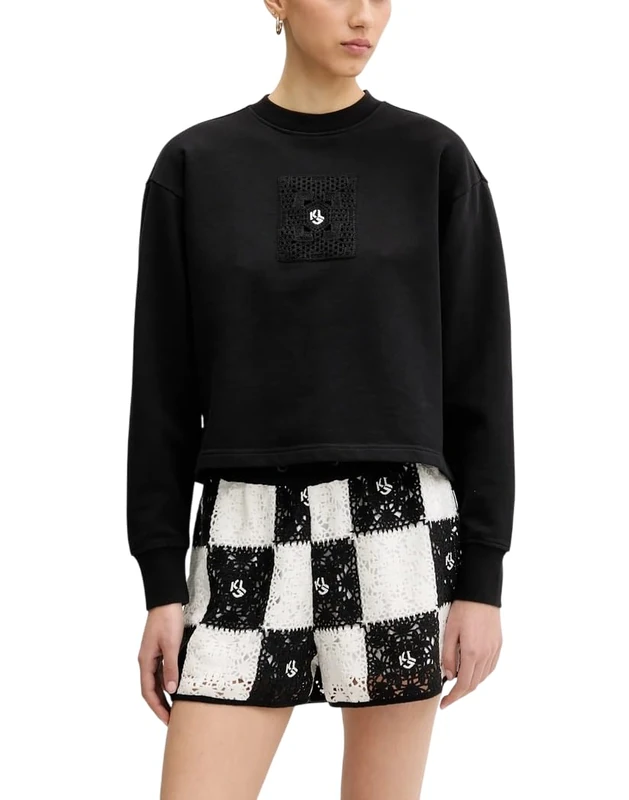 KARL LAGERFELD JEANS, Women's, Bandana Logo Sweat, Regular Fit, Black, XL