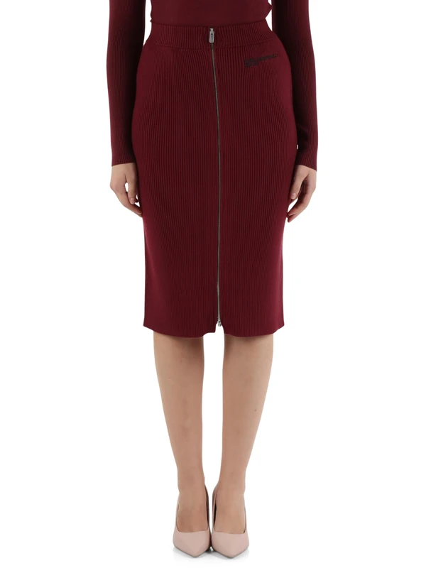 KARL LAGERFELD JEANS, Women's, Knitted Midi Skirt, Bodycon Fit, Purple, M