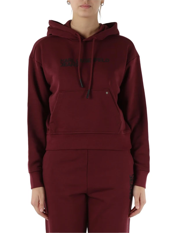 KARL LAGERFELD JEANS, Women's, Essentail Logo Hoddie, Regular Fit, Purple, L