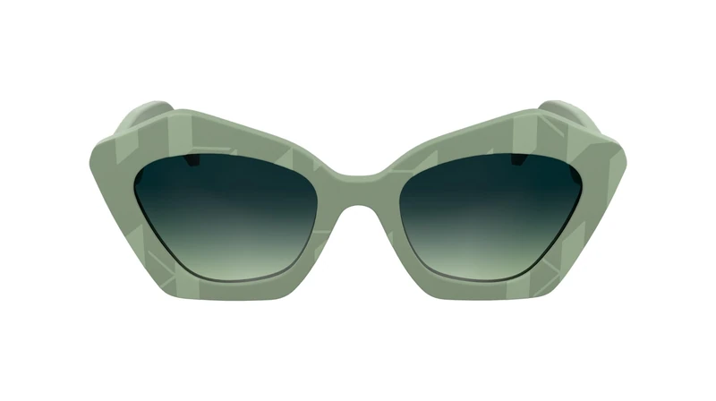 KARL LAGERFELD Women's Sunglasses KL6199S - Sage with Gradient Petrol/Acid Green Lens