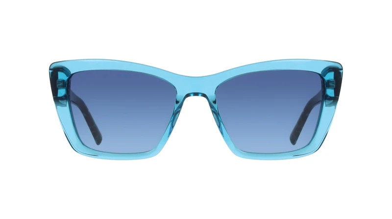 DKNY Women's Sunglasses DK554S - Crystal Turquoise with Double Gradient Blue+Green Lens