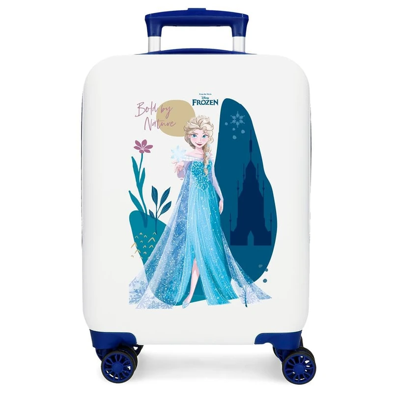 Disney Frozen Nature is Magical Children's Hard Case Combination Lock Side 4 Wheels Hand Luggage is Made of ABS, a Rigid and Lightweight Material., White, One Size, Suitcase