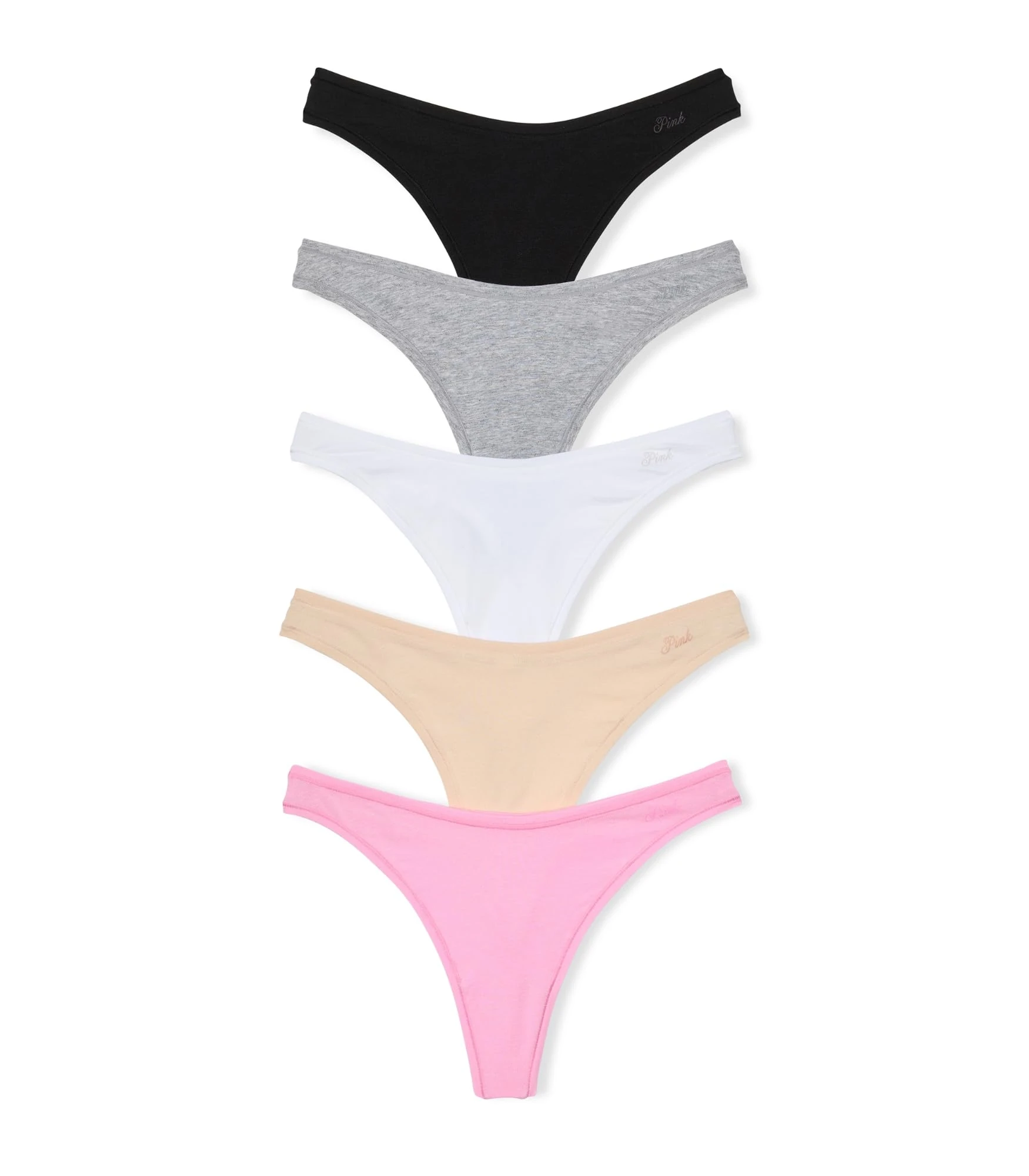 Victoria's Secret PINK Women's Cotton Thong Underwear, Panties for Women, Pink Basic, (M)