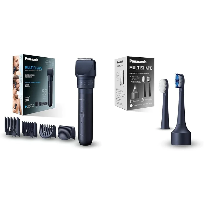 Panasonic Bundle of MULTISHAPE Modular Personal Care System, including handset with Beard & Hair Trimmer and Electric Toothbrush Head