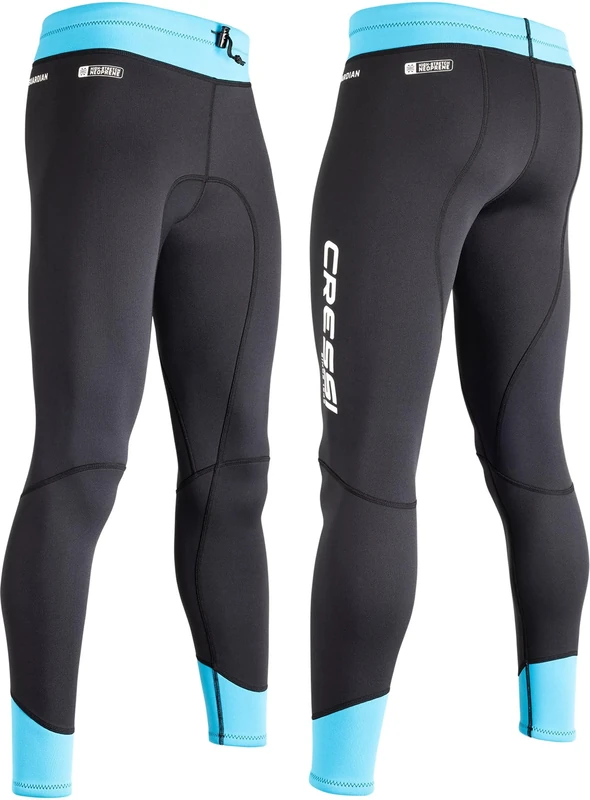 CRESSI Guardian Lady Neoprene Pants Black/Aquamarine 2mm S/2-2mm Double-lined Neoprene Pants, Ideal for All Water Sports Enthusiasts, Black/Aquamarine, S/2, Women's