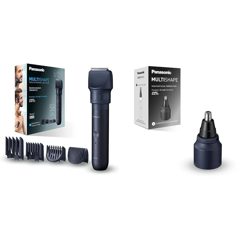 Panasonic Bundle of MULTISHAPE Modular Personal Care System, including handset with Beard & Hair Trimmer and nose hair trimmer