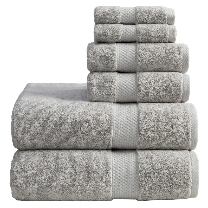 Springtree Home 100% Cotton Luxury Hotel Bath Towel Set | 6-Piece Set Grey