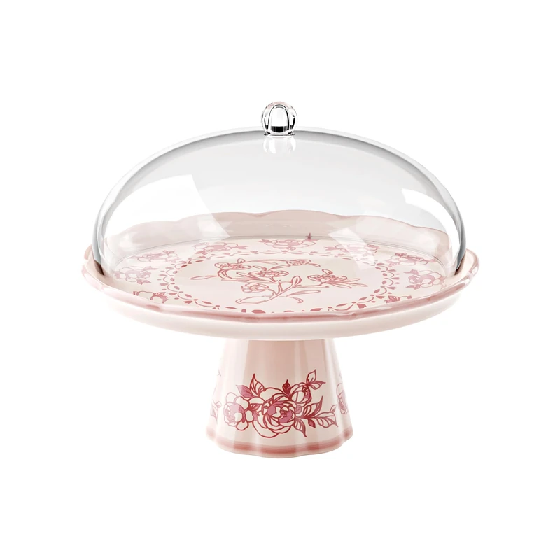 Guzzini - Josephine 'Table Decor' Melamine Cake Stand with Bell (Powder Pink) - Image 1