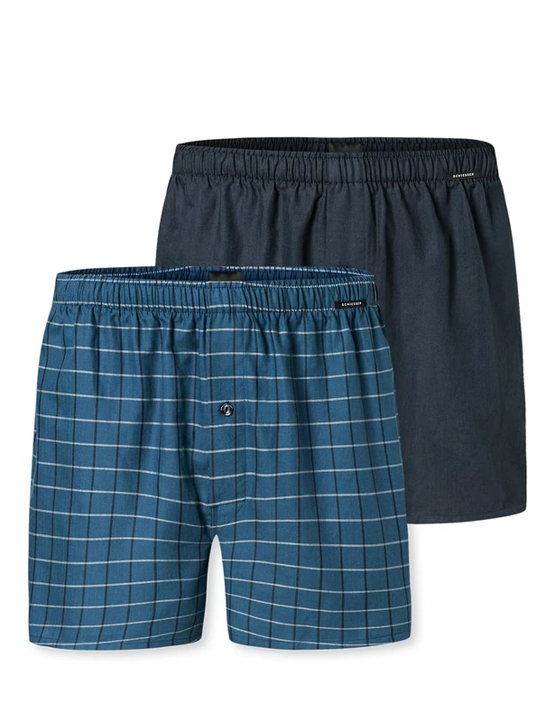 Schiesser Men's 2 Pack Boxershorts Baumwolle Web Multipack-Webboxer Boxer Shorts, Assorted 5_182428, 10