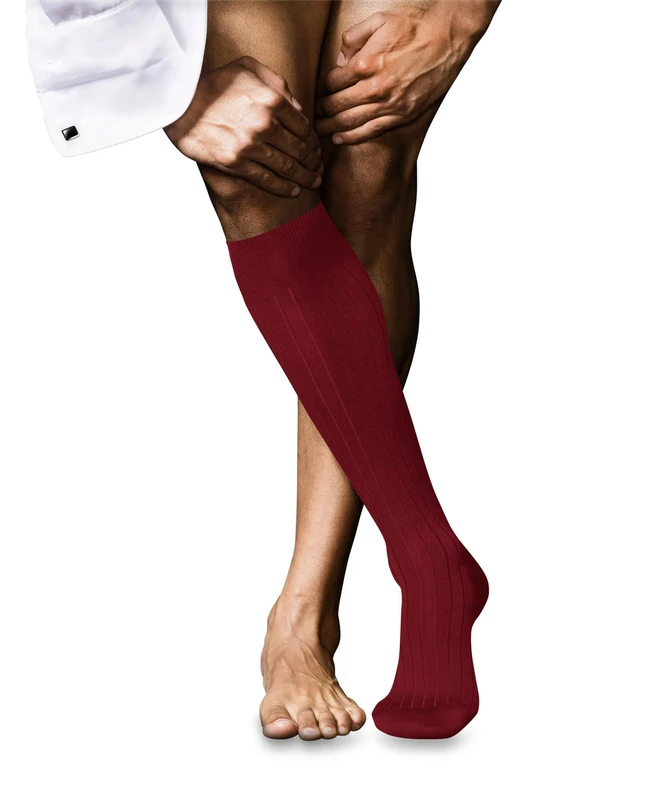 FALKE Men's Knee Socks No. 2 M Kh Cashmere Long Plain 1 Pair Red Cardinal 8156 41-42, Red Cardinal 8156, 41-42