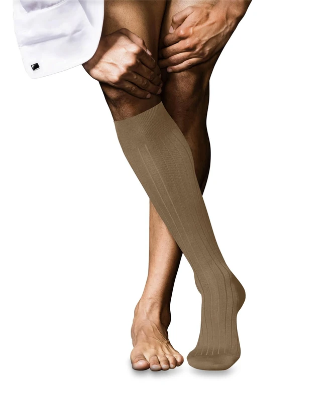 FALKE Men's Knee Socks No. 2 M Kh Cashmere Long Plain 1 Pair Brown Camel 5264, 41-42, Brown Camel 5264, 41-42