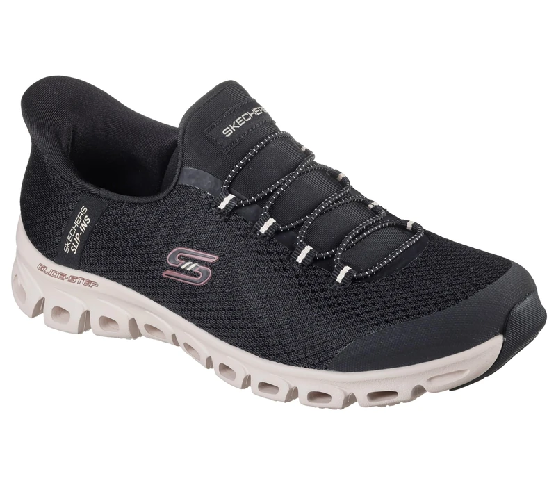 Skechers Women's Glide-Step-Vibey Hands Free Slip-ins Sneaker, Bknt=Black/Natural, 5.5