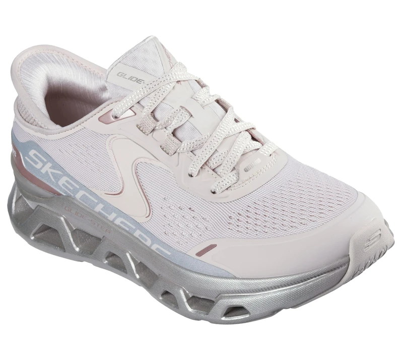Skechers Women's Glide-Step Altus-starlightt Shine Hands Free Slip-ins Sneaker, Ntgd=Natural/Gold, 4 UK
