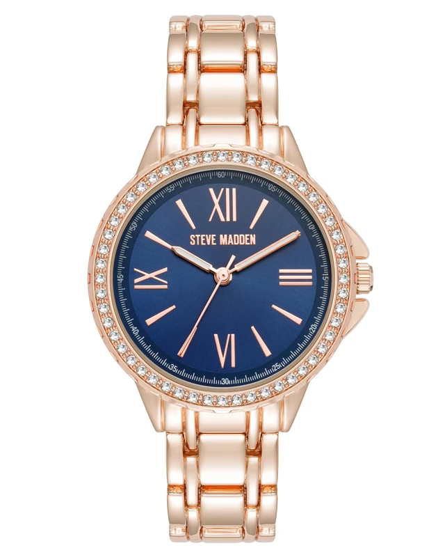 Steve Madden Women's Genuine Crystal Accented Bracelet Watch - Image 1