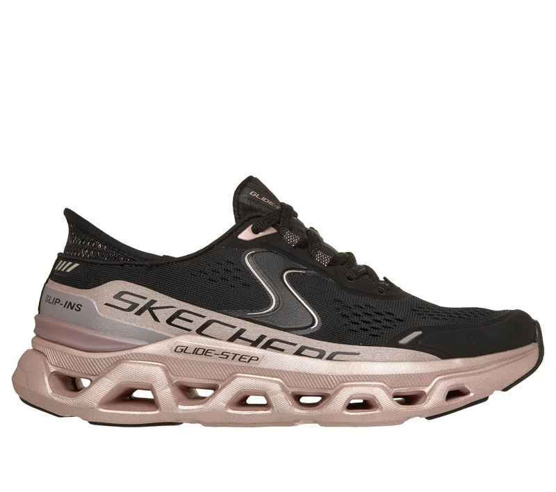 Skechers Women's Glide-Step Altus Starlight Shine Trainers, Black, 3 UK