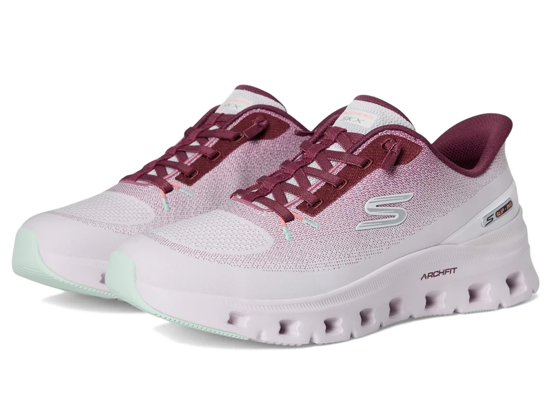 Skechers Women's Arch Fit Glide-Step Pro Sneaker, Lavender Mesh/Burgandy Trim, 6 UK
