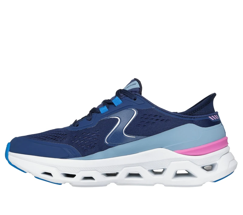 Skechers Women's Glide-Step Atlus Hands Free Slip-ins Sneaker, Nvbl=Navy/Blue, 7 UK
